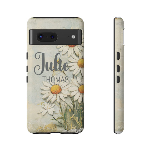 Personalized Floral Phone Case Custom Name Cover iPhone Samsung Pixel Gift