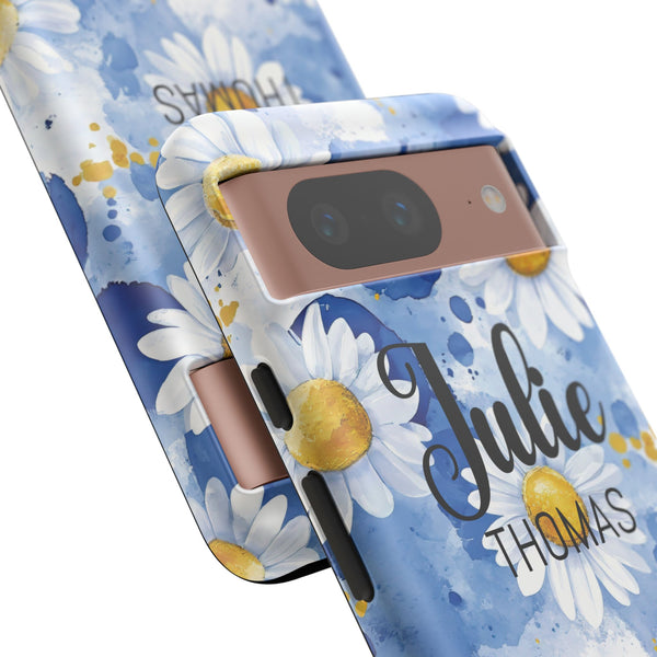 Personalized Floral Phone Case Custom Name Cover iPhone Samsung Pixel Gift