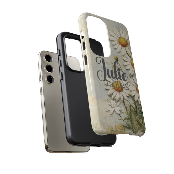 Personalized Floral Phone Case Custom Name Cover iPhone Samsung Pixel Gift