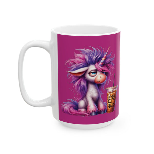Grumpy Unicorn Coffee Mug – Funny Mythical Creature Cup More Coffee Please Gift