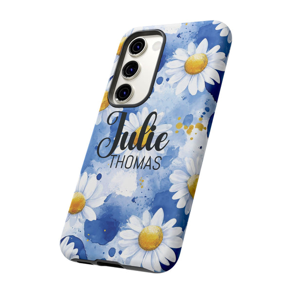 Personalized Floral Phone Case Custom Name Cover iPhone Samsung Pixel Gift