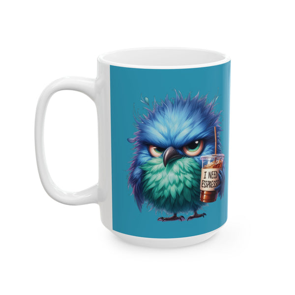 Grumpy Bird Coffee Mug - Funny Bird Ceramic Cup, Cute Gift Coffee Lovers