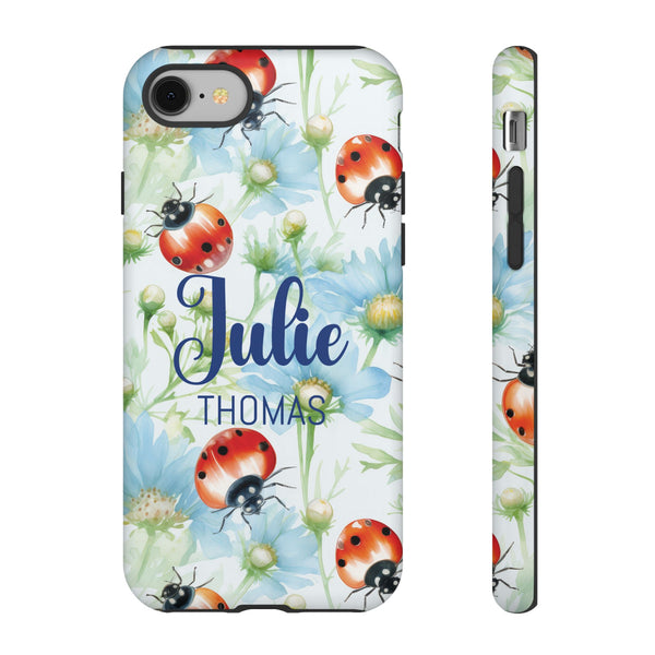 Personalized Ladybug Phone Case Custom Name Cover iPhone Samsung Pixel Gift