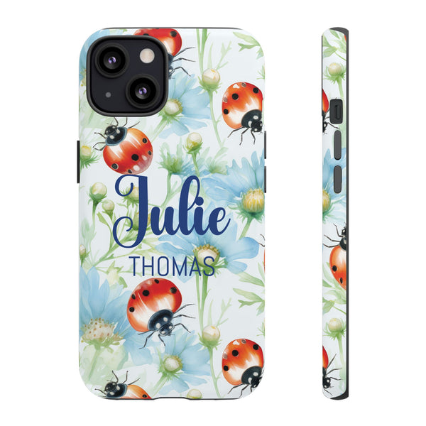 Personalized Ladybug Phone Case Custom Name Cover iPhone Samsung Pixel Gift