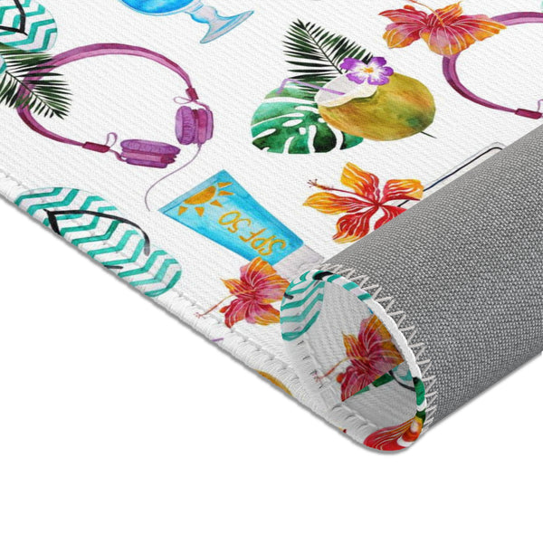 Flip Flops Beach Themed Tropical Area Rugs 3 Sizes Durable