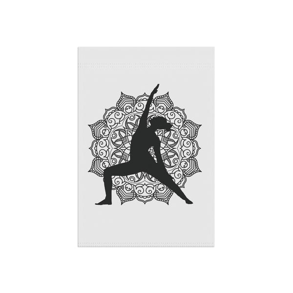 Yoga Warrior Pose Silhouette Garden Flag  Meditation Porch Banner Zen Yard Art