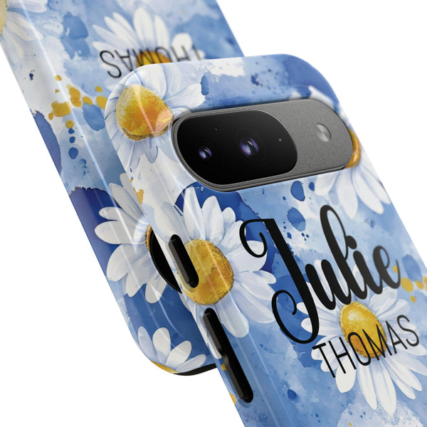 Personalized Floral Phone Case Custom Name Cover iPhone Samsung Pixel Gift