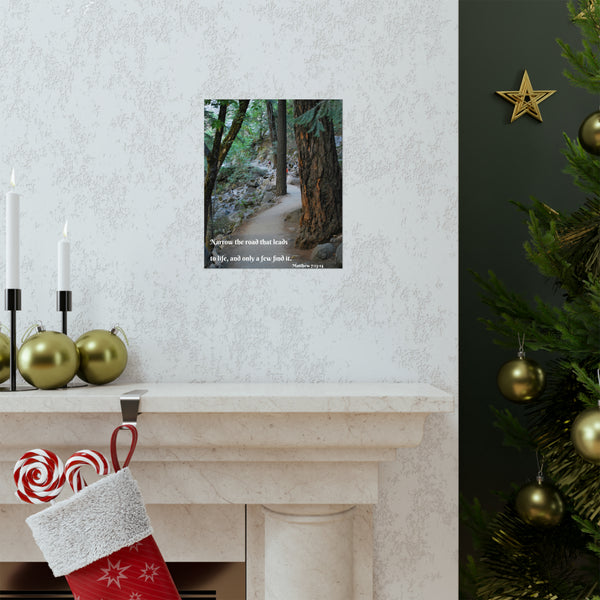 Bible Verse Poster Print, Nature Path Inspirational Yosemite Wall Art