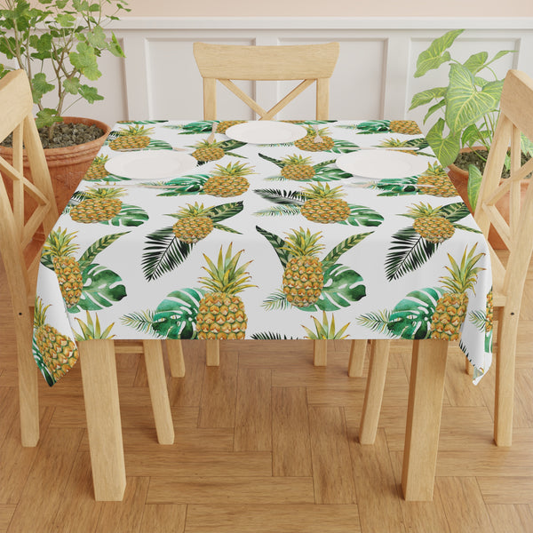 Pineapple Fern Leaves Tropical Pattern Tablecloth Décor