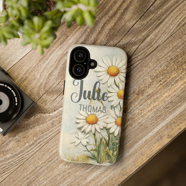 Personalized Floral Phone Case Custom Name Cover iPhone Samsung Pixel Gift