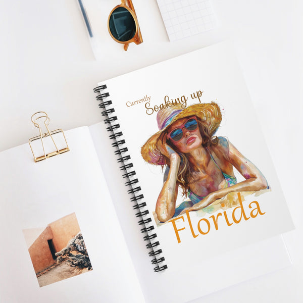 Currently Soaking Up Florida Spiral Notebook – 6" x 8" Coastal Ruled Journal