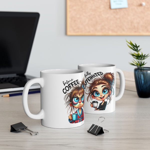 Before Coffee After Coffee Funny Mug Cute Coffee Lover Gift for Women