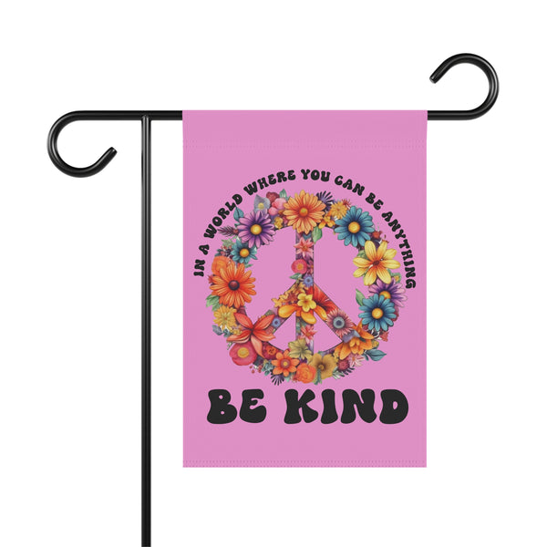 Peaceful Floral Garden Banner Be Kind Yard Flag Art, Double-Sided Kindness Sign