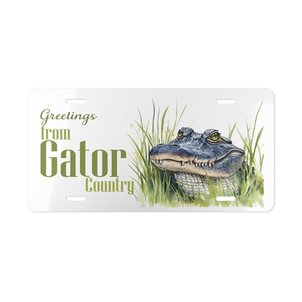 Greetings From Gator Country Florida Alligator Decorative License Plate