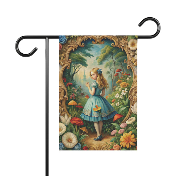 Alice in Wonderland Style Garden Flag & Porch Banner Fairy Tale Yard Art