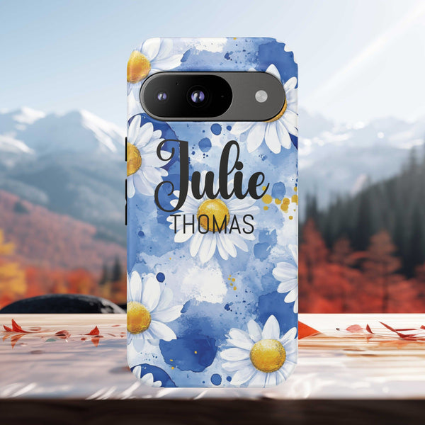 Personalized Floral Phone Case Custom Name Cover iPhone Samsung Pixel Gift