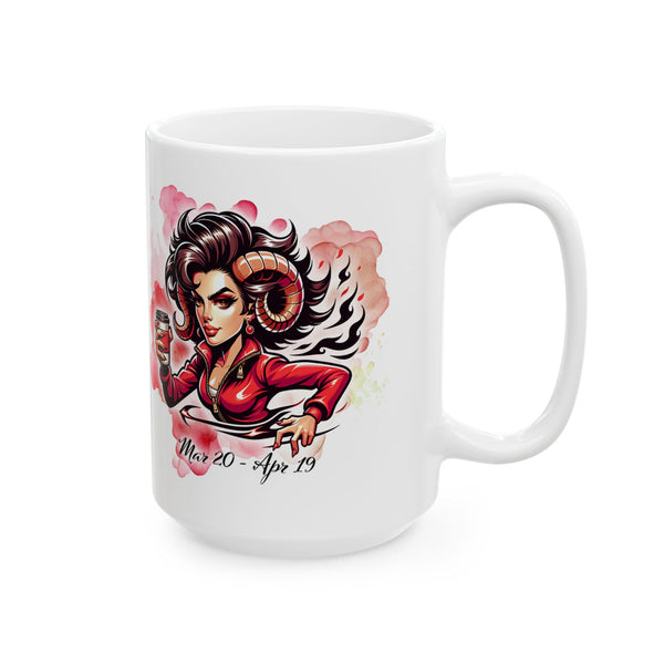 Aries Zodiac Mug Astrology Coffee Cup March April Birthday Horoscope Gift