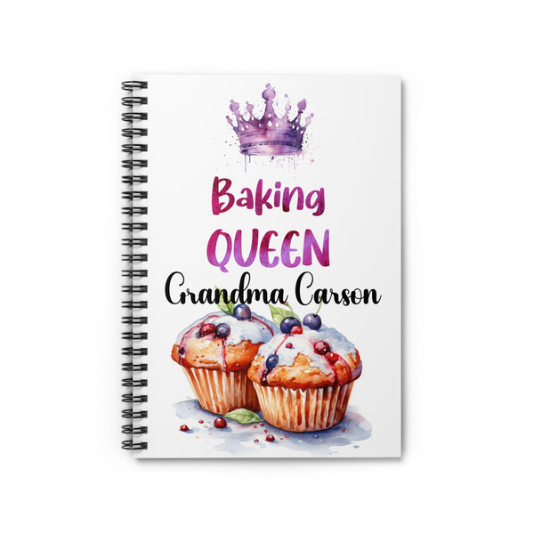 Personalized Baking Recipe Journal Spiral Notebook | Ruled Grandma Gift