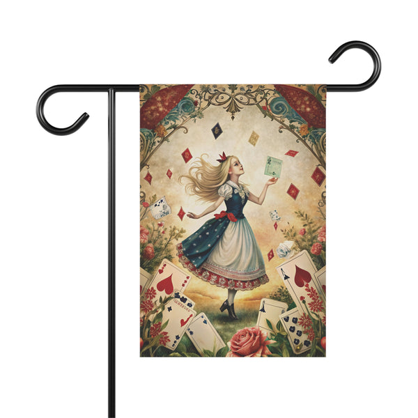 Alice in Wonderland Style Garden Flag & Porch Banner Fairy Tale Yard Art