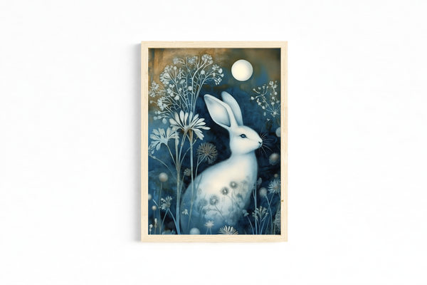 Set of 3 Unframed Woodland Animal Art Prints – Deer, Wolf & Rabbit – Archival Satin Photo Paper