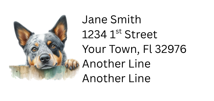 Peeking Australian Cattle Dog Custom Address Labels Personalized Maili ...