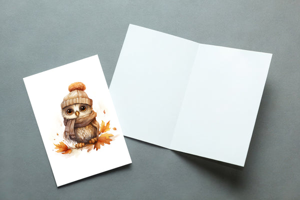 10 Handmade Autumn Animals – Blank Inside – Folded 4x6 Every Occasion Cards with White Envelopes