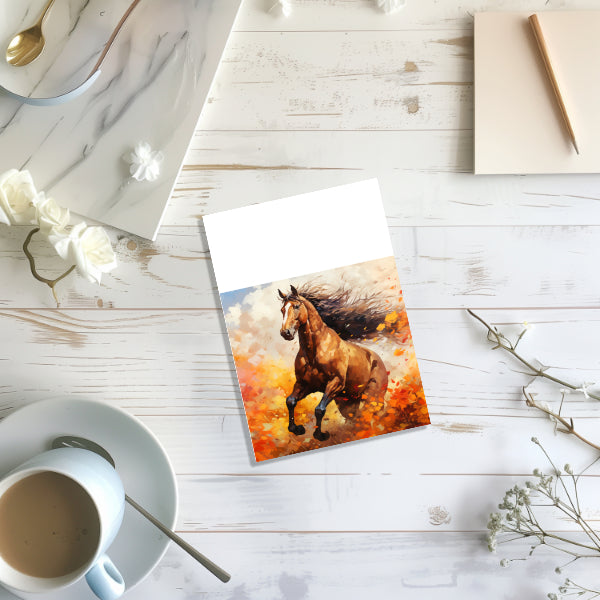 8 Horses Notecards All Occasion 4x6 with Envelopes Blank Folded