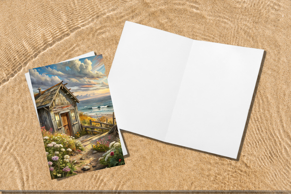 10 Beach Paradise Notecards All Occasion 4x6 with Envelopes Blank Folded