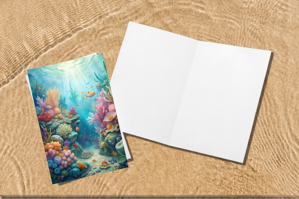 10 Beach Paradise Notecards All Occasion 4x6 with Envelopes Blank Folded
