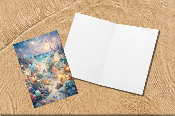 10 Beach Paradise Notecards All Occasion 4x6 with Envelopes Blank Folded