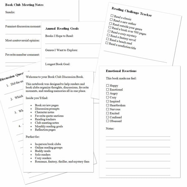 Book Club Starter Bundle | How to Start a Book Club Guide + 5 Discussion Journals
