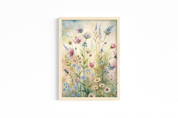 Set of 3 Floral Watercolor Art Prints – Lavender, Wildflowers & Roses – Archival Satin or Gloss Finish