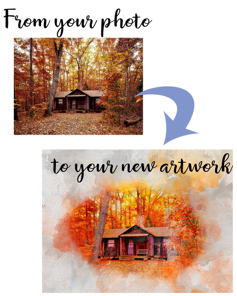 Cabin Lover Watercolor Style Art Canvas Gallery Wraps