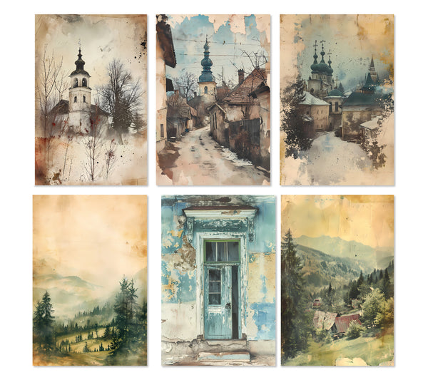 6 Ukraine Watercolor Notecards All Occasion 4x6 with Envelopes Blank Folded