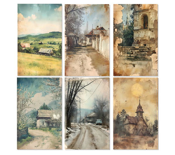 6 Ukraine Watercolor Notecards All Occasion 4x6 with Envelopes Blank Folded