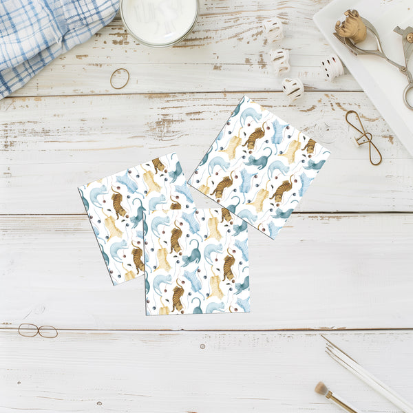 12 Mini Cat Watercolor Thank You Gift Enclosure Cards 3x3 Handmade Note Cards