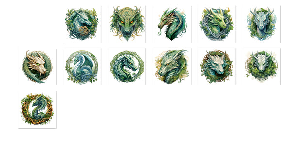 12 Celtic Knotwork Dragon Handmade Stickers for Laptops, Journals, Notebooks, Scrapbooks