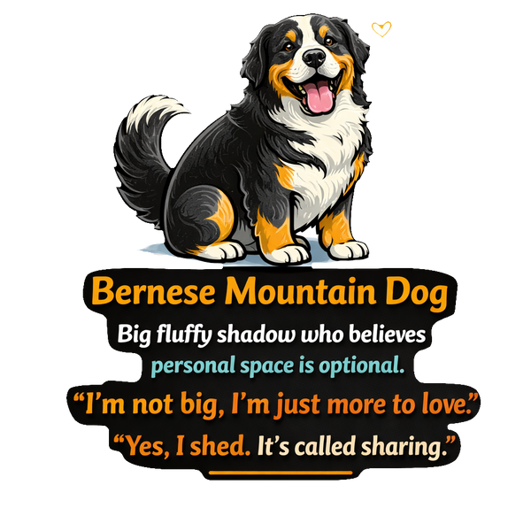 Funny Bernese Mountain Dog Sticker Fluffy Shadow Journal Scrapbook Dog Lover