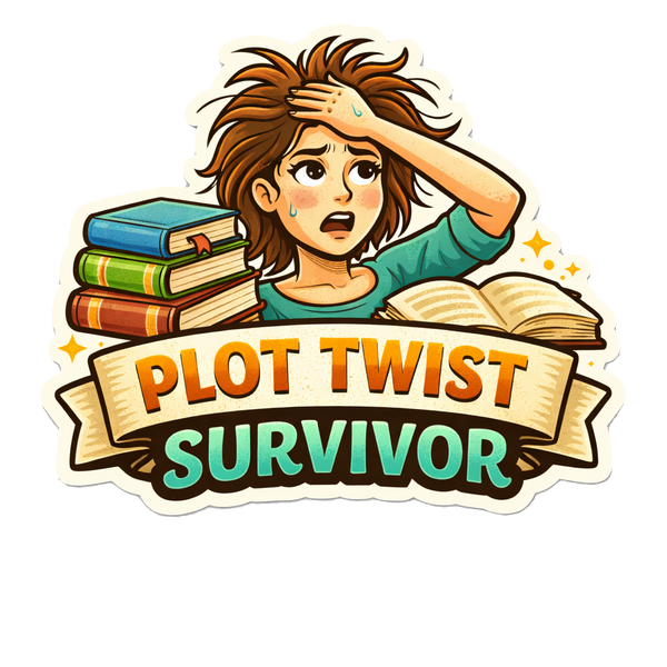 Share Plot Twist Survivor Sticker Journals Scrapbooks Book Lover Gift Writers Authors