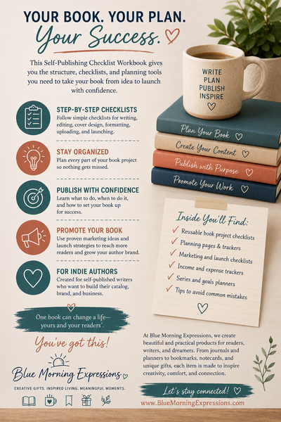 Self‑Publishing Checklist Workbook | Step‑by‑Step Planner for Writing, Publishing & Promoting Your Books