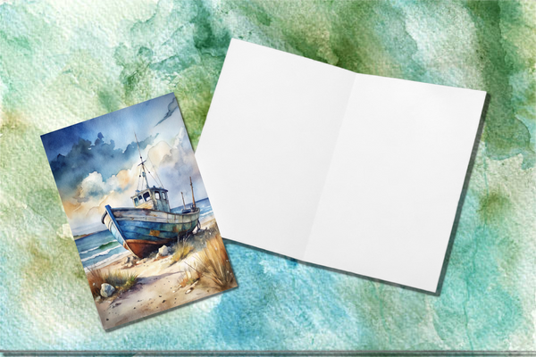 10 Coastal Serenity Art Notecards All Occasion 4x6 with Envelopes Blank Folded