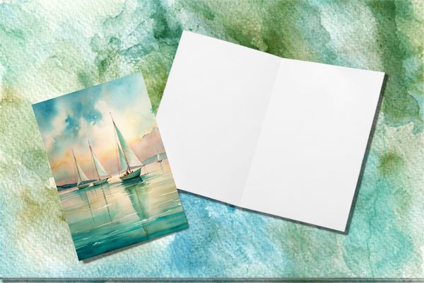 12 Coastal Serenity Art Notecards All Occasion 4x6 with Envelopes Blank Folded
