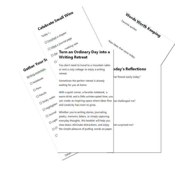 Cozy Writing Retreats at Home – Boutique Booklet for Writers & Journal Lovers