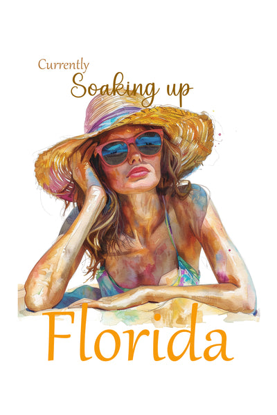 Currently Soaking Up Florida Greeting Card | 4x6 Coastal Beach Card