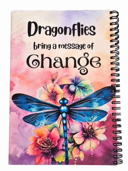 Handmade Dragonfly Journal & Laminated Bookmark Gift Set | 6x9 Hardcover