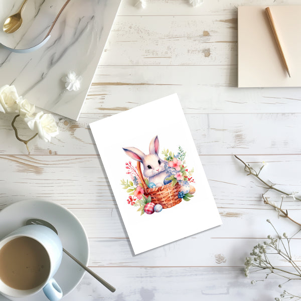 12 Vintage Style Easter Bunny Notecards All Occasion 4x6 with Envelopes Blank Folded