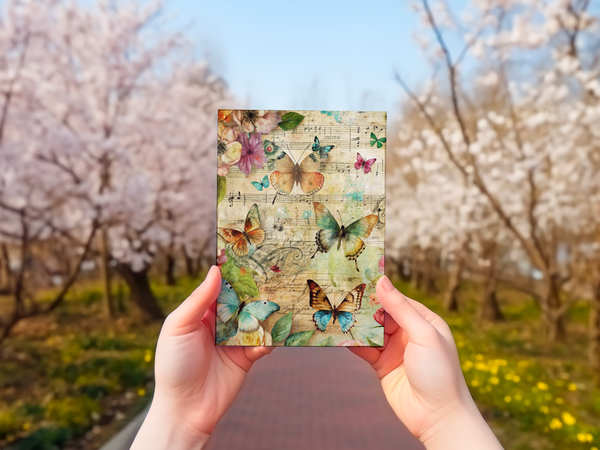 Vintage Butterfly & Floral 4x6 Notecard Set – 10 Blank Cards