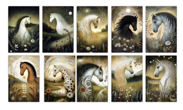 Dreamy Horse 4x6 Notecard Set – 10 Blank Equine Cards