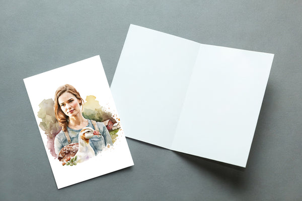 10 Handmade Farm Life – Blank Inside – Folded 4x6 Every Occasion Cards with White Envelopes