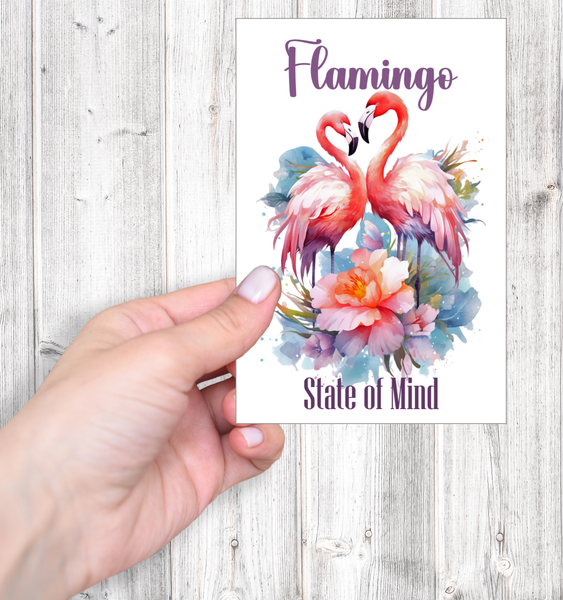 Flamingo State of Mind Greeting Card | Tropical Flamingo 4x6 Card